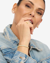 Load image into Gallery viewer, Baroness Tennis Bracelet - Gold|White Diamondettes
