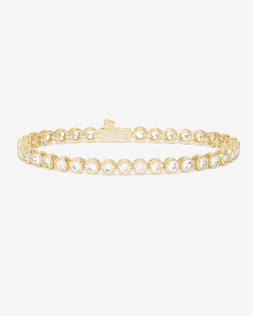 Baroness Tennis Bracelet - Gold|White Diamondettes