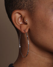 Load image into Gallery viewer, Big Ass Hoops 3&quot; - Silver|White Diamondettes
