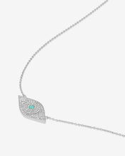 Load image into Gallery viewer, Blue Opal Evil Eye Necklace - Silver|Blue Opal
