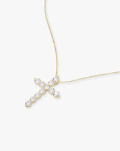 Load image into Gallery viewer, &quot;Oh She Fancy&quot; Cross Pendant - Gold|White Diamondettes
