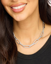 Load image into Gallery viewer, Carrie Pavé Chain Necklace - Silver|White Diamondettes
