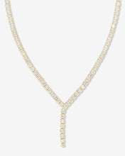 Load image into Gallery viewer, Duchess Lariat Tennis Necklace - Gold|White Diamondettes
