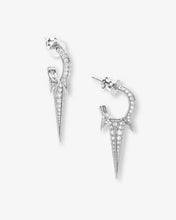 Load image into Gallery viewer, Gabriella Pavé Triple Spike Earrings - Silver|White Diamondettes
