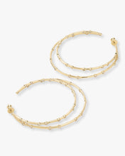 Load image into Gallery viewer, Big Ass Doubled Hoops 2.5&quot; - Gold|White Diamondettes
