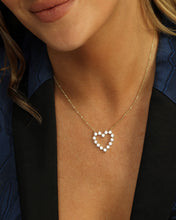 Load image into Gallery viewer, She's an Icon Baby Heart Necklace - Gold|White Diamondettes
