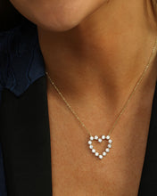 Load image into Gallery viewer, She's an Icon Baby Heart Necklace - Gold|White Diamondettes
