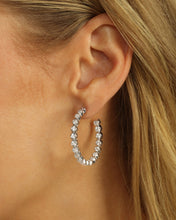 Load image into Gallery viewer, Baroness Hoops 1.25&quot; - Silver|White Diamondettes
