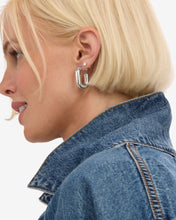 Load image into Gallery viewer, Frankie Chain Huggies - Silver
