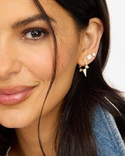 Load image into Gallery viewer, Gabriella Pavé Spiked Hoops - Gold|White Diamondettes
