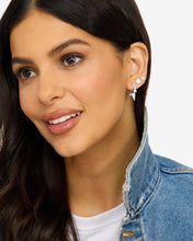 Load image into Gallery viewer, Gabriella Pavé Spiked Hoops - Silver|White Diamondettes
