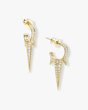 Load image into Gallery viewer, Gabriella Pavé Triple Spike Earrings - Gold|White Diamondettes
