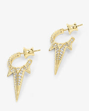 Load image into Gallery viewer, Gabriella Pavé Triple Spike Earrings - Gold|White Diamondettes
