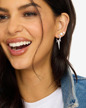 Load image into Gallery viewer, Gabriella Pavé Triple Spike Earrings - Silver|White Diamondettes
