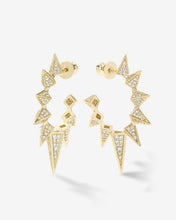 Load image into Gallery viewer, Gabriella&#39;s Big Sista Pavé Hoops - Gold|White Diamondettes
