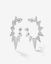Load image into Gallery viewer, Gabriella&#39;s Big Sista Pavé Hoops - Silver|White Diamondettes
