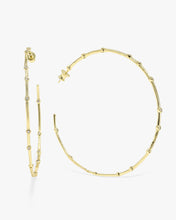 Load image into Gallery viewer, Big Ass Hoops 3&quot; - Gold|White Diamondettes
