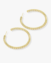 Load image into Gallery viewer, Heiress Hoops 2&quot; - Gold|White Diamondettes
