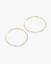 Load image into Gallery viewer, Big Ass Hoops 2.5&quot; - Gold|White Diamondettes
