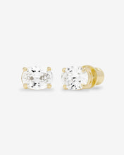 Load image into Gallery viewer, Hello Gorgeous 8mm Studs - Gold|White Diamondettes
