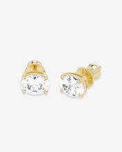 Load image into Gallery viewer, Hello Gorgeous 8mm Studs - Gold|White Diamondettes
