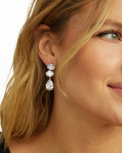 Load image into Gallery viewer, Hello Gorgeous Drop Earrings - Silver|White Diamondettes
