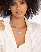 Load image into Gallery viewer, Hello Gorgeous Samantha Chain Necklace - Silver|White Diamondettes
