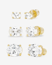 Load image into Gallery viewer, Hello Gorgeous Stud Set - Gold|White Diamondettes
