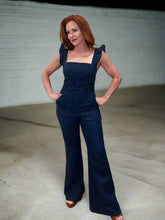 Load image into Gallery viewer, Denim Ruffle Flare Leg Jumpsuit
