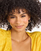 Load image into Gallery viewer, Isla Hoops 1&quot; - Gold|White Diamondettes
