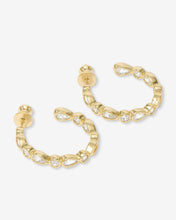 Load image into Gallery viewer, Isla Hoops 1&quot; - Gold|White Diamondettes
