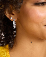 Load image into Gallery viewer, Isla Hoops 1&quot; - Silver|White Diamondettes
