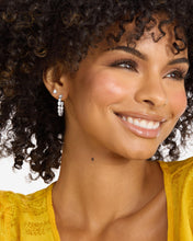 Load image into Gallery viewer, Isla Hoops 1&quot; - Silver|White Diamondettes
