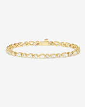 Load image into Gallery viewer, Isla Tennis Bracelet - Gold|White Diamondettes
