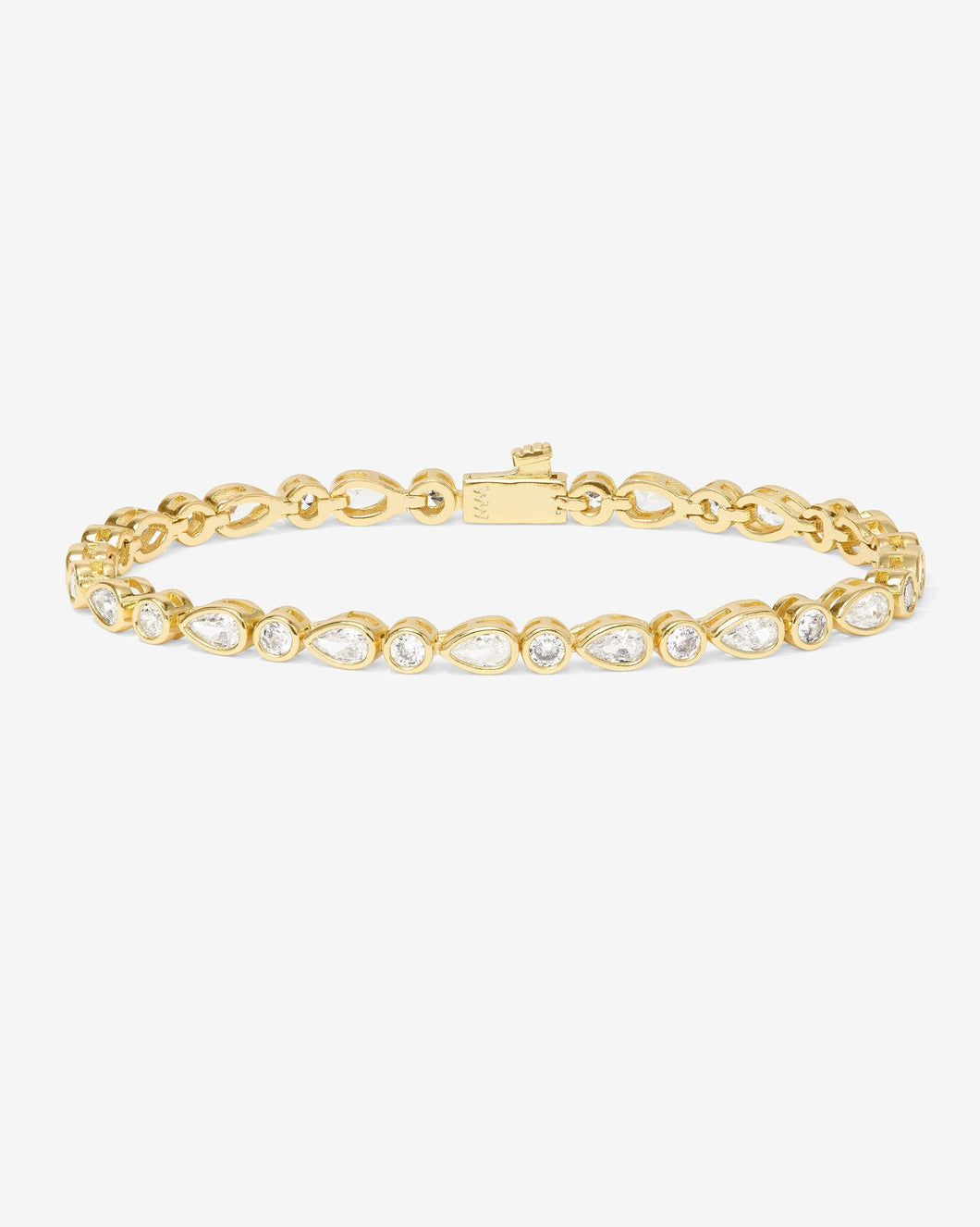 Isla Tennis Bracelet - Gold|White Diamondettes