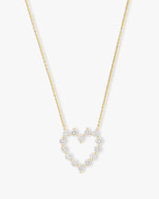 Load image into Gallery viewer, She's an Icon Baby Heart Necklace - Gold|White Diamondettes
