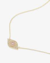 Load image into Gallery viewer, Rose Evil Eye Necklace - Gold|Pink Sapphire
