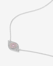 Load image into Gallery viewer, Rose Evil Eye Necklace - Silver|Pink Sapphire
