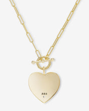 Load image into Gallery viewer, Love Letters Heart Necklace - Gold|White Diamondettes
