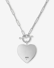 Load image into Gallery viewer, Love Letters Heart Necklace - Silver|White Diamondettes
