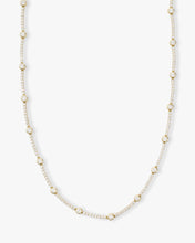 Load image into Gallery viewer, She's an Icon Station Necklace - Gold|White Diamondettes
