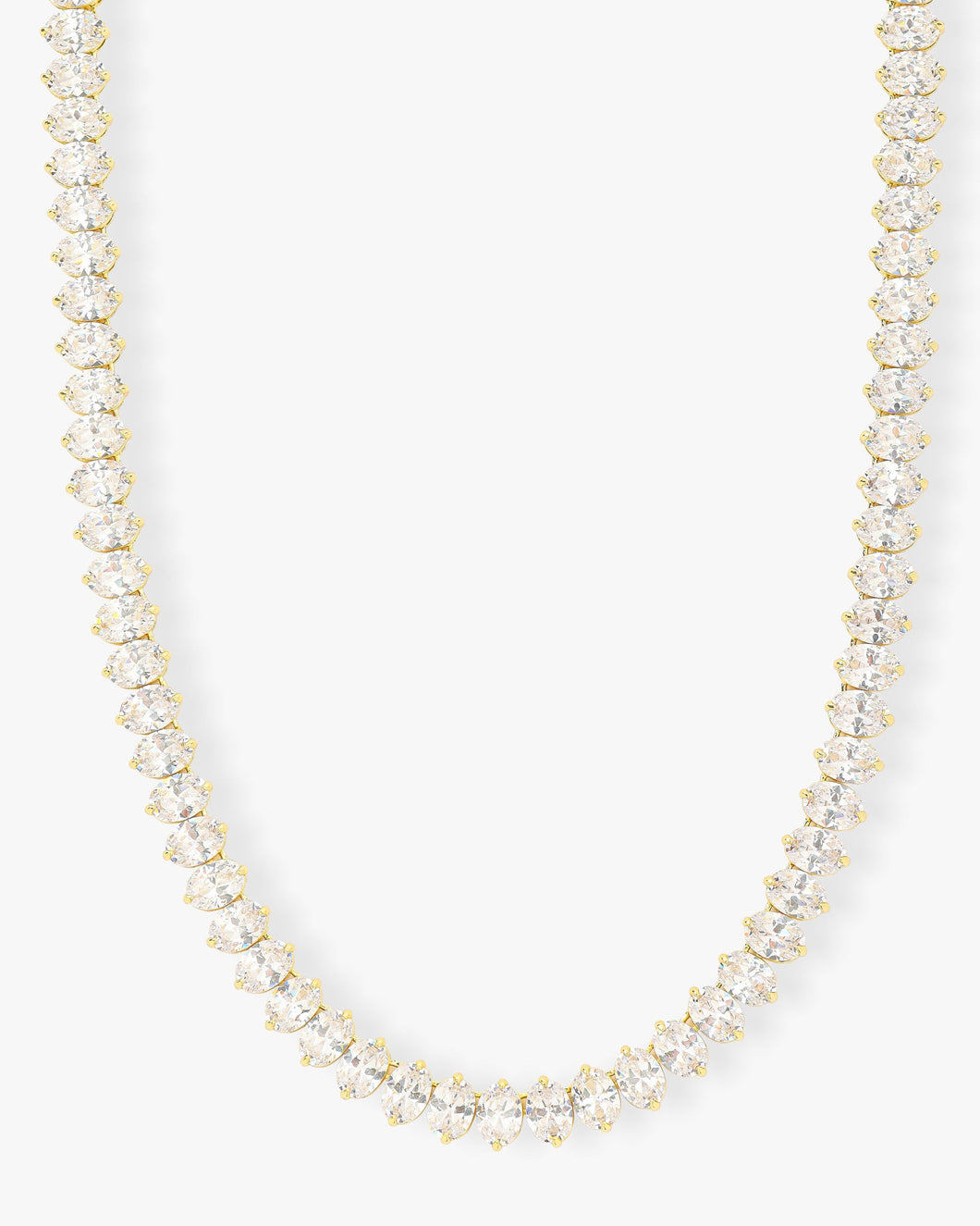 Hello Gorgeous Tennis Necklace - Gold|White Diamondettes