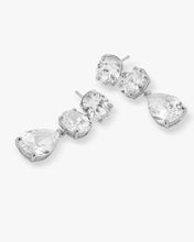 Load image into Gallery viewer, Hello Gorgeous Drop Earrings - Silver|White Diamondettes
