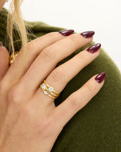 Load image into Gallery viewer, Nina Stacked Ring - Gold|White Diamondettes
