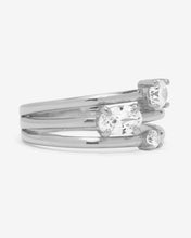 Load image into Gallery viewer, Nina Stacked Ring - Silver|White Diamondettes
