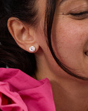 Load image into Gallery viewer, Not Your Basic 8mm Studs - Gold|White Diamondettes
