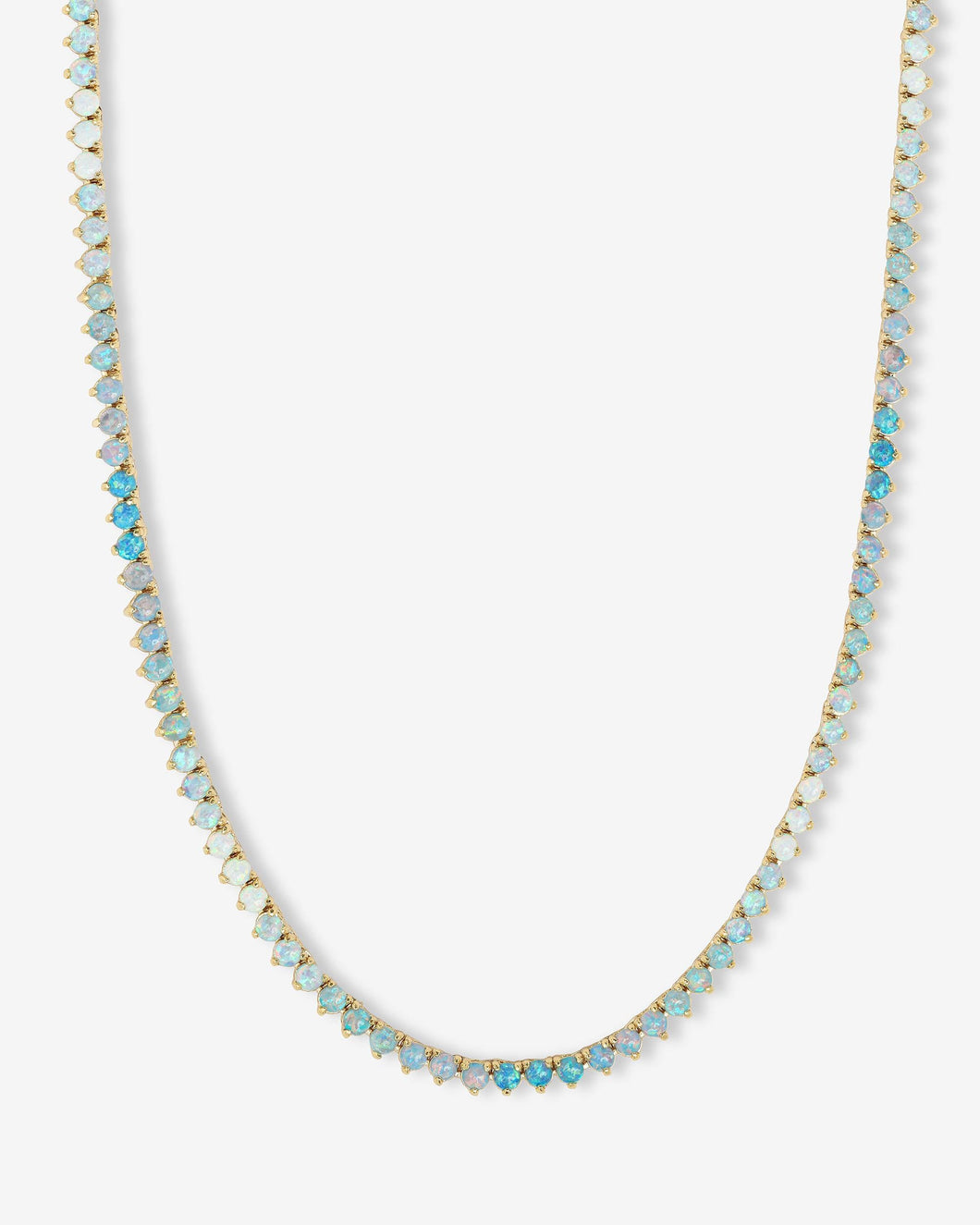 Not Your Basic Ombré Tennis Necklace - Gold|Blue Opal Ombré