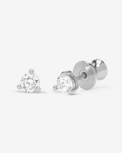 Load image into Gallery viewer, Not Your Basic 4mm Studs - Silver|White Diamondettes
