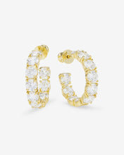 Load image into Gallery viewer, &quot;Oh She Fancy&quot; Hoops 1&quot; - Gold|White Diamondettes
