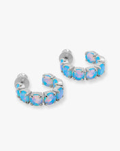 Load image into Gallery viewer, &quot;Oh She Fancy&quot; Hoops .75&quot; - Silver|Blue Opal
